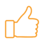 Thumbs Up Icon Orange