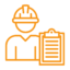 Worker Safety Icon Orange