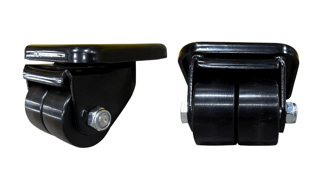Low profile heavy-duty nylon casters with dual wheels