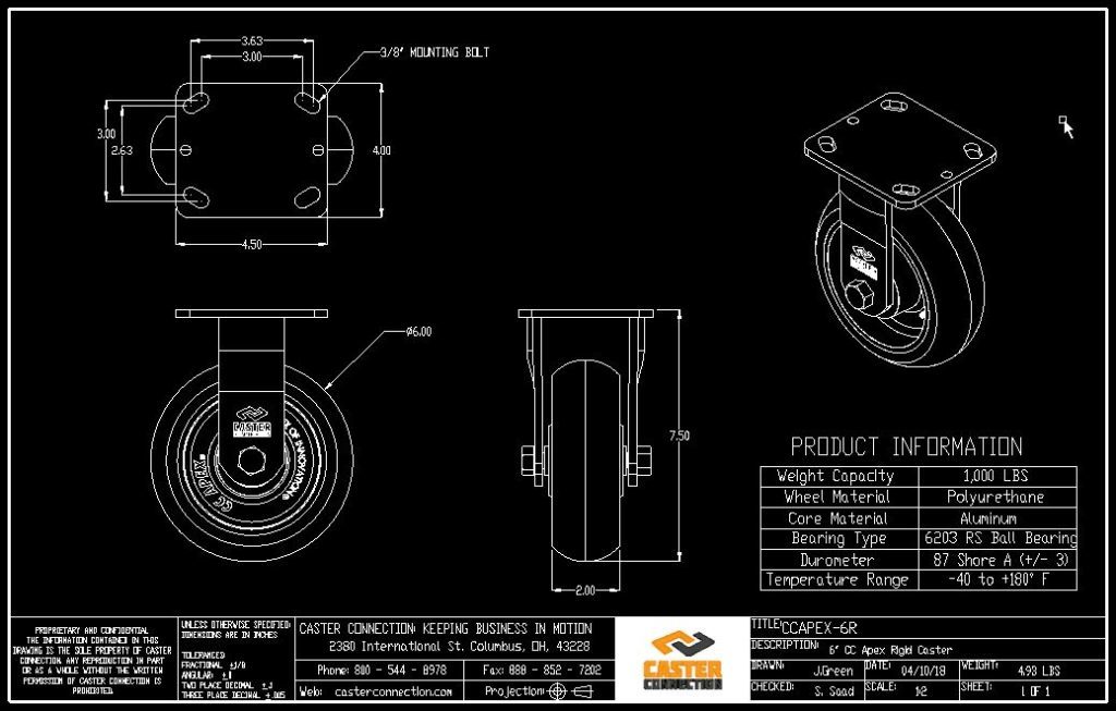 rotary iron cad block