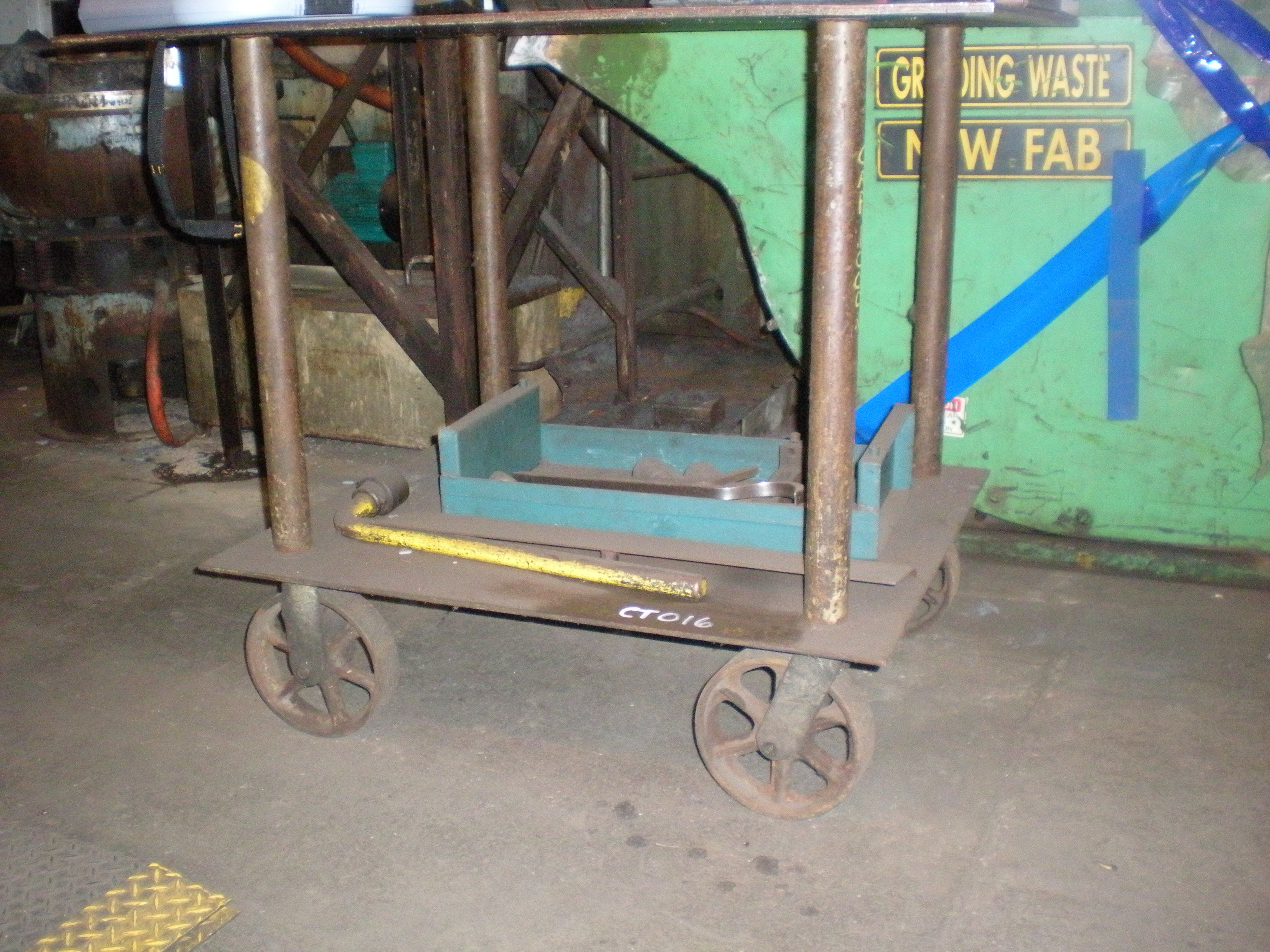 Old Industrial Cart w Cast Iron Wheels