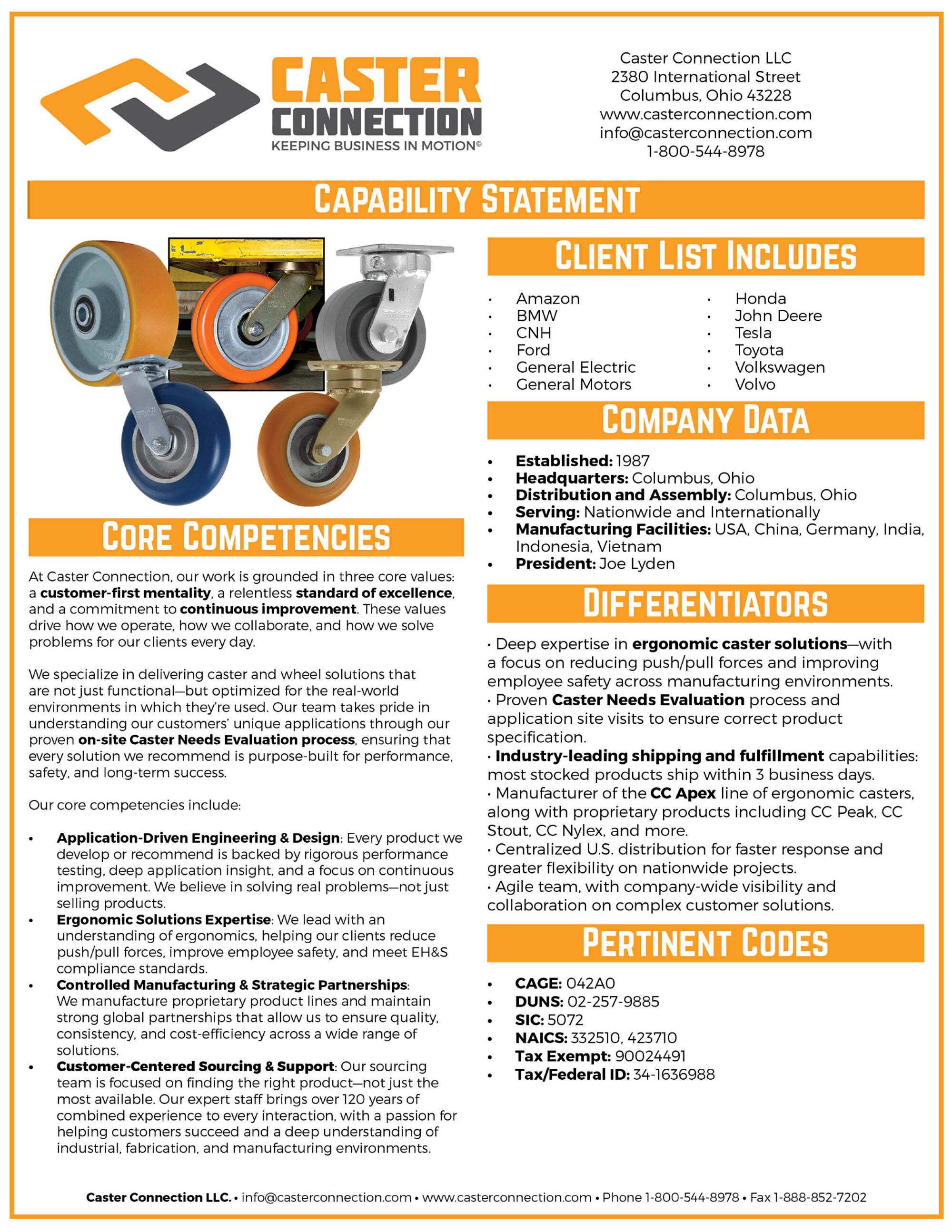 Caster Connection Capability Statement 2025