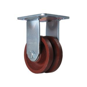 4" Ductile Steel V-Groove Rigid Caster