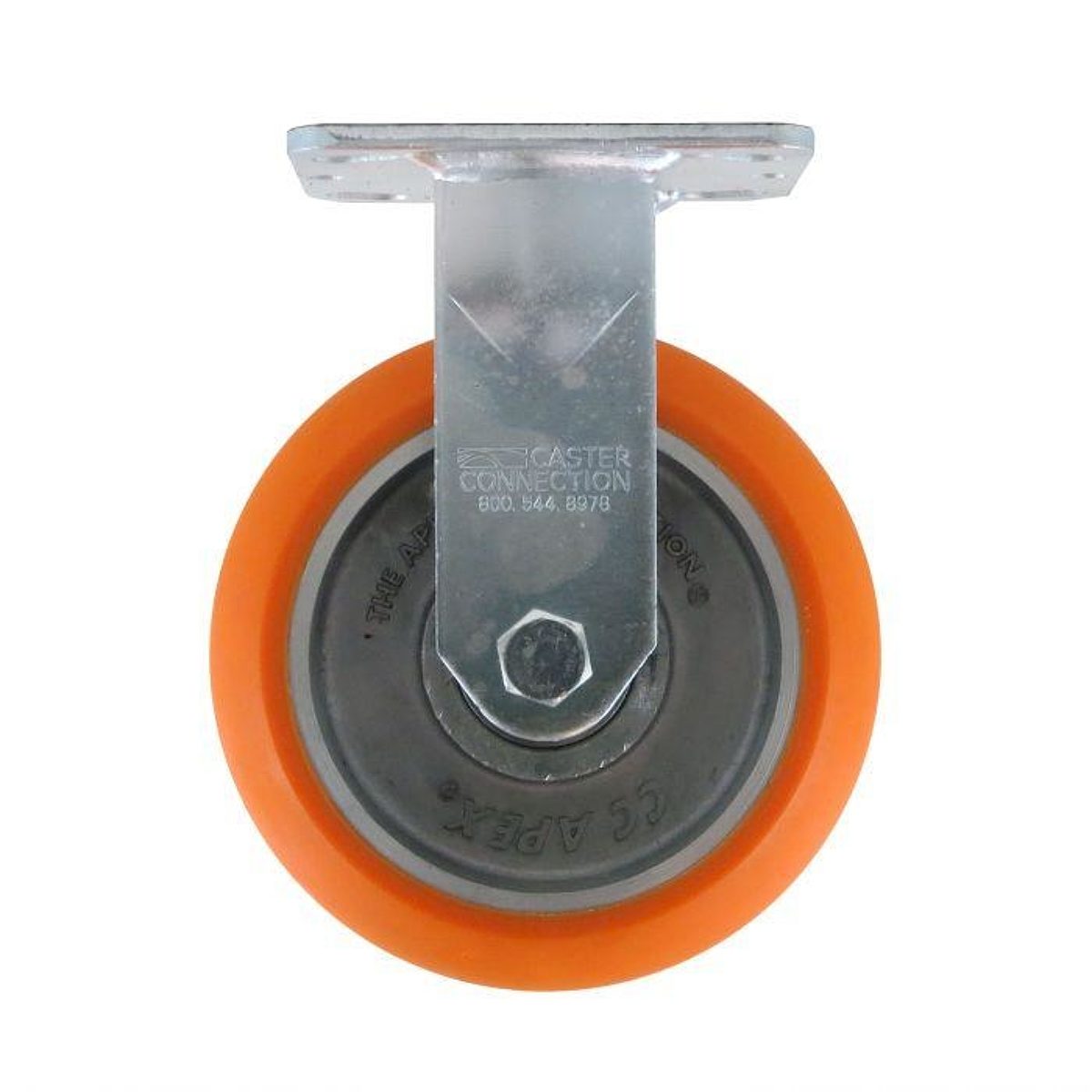 thumbnail image 2 of 3 X 1-1/2 Rigid Caster Wheels – Orange Polyurethane, 350lb Capacity Each, Creative Industrial Sales 2 of 3