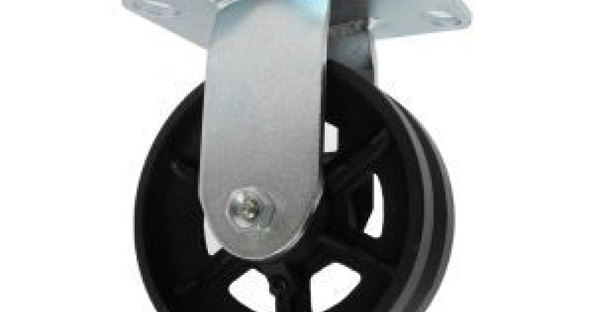 6" Cast Iron VGroove Rigid Caster 1,000 lbs. Caster Connection