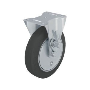 200 mm Elastic Rubber Dead Man's Brake Left Side Rigid Caster